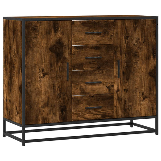 Příborník Kouřový Dub 92 X 35 X 76 Cm Kompozitní Dřevo