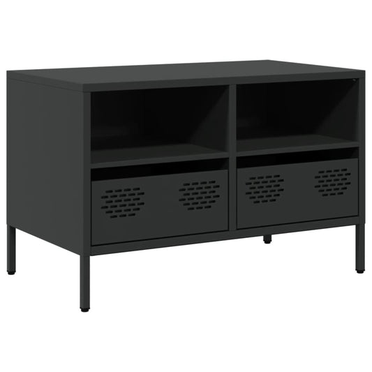 Tv Skříňka Černá 68 X 39 X 43,5 Cm Ocel Válcovaná Za Studena