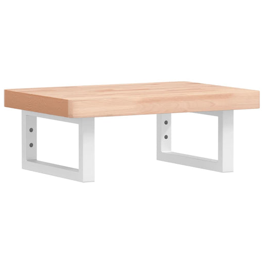 Deska Pod Umyvadlo Nástěnná Ocel A Masivní Bukové Dřevo