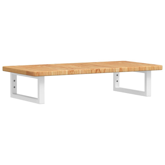 Deska Pod Umyvadlo Nástěnná Ocel A Masivní Dubové Dřevo Světle Hnědá A Bílá