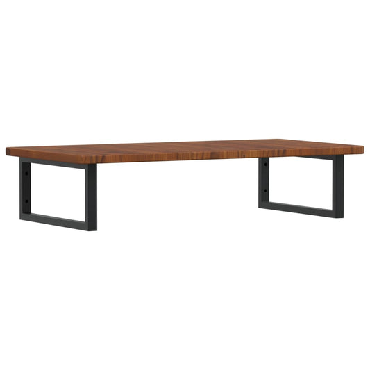 Deska Pod Umyvadlo Nástěnná Ocel A Masivní Dubové Dřevo Tmavě Hnědá A Černá