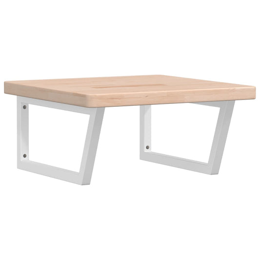 Deska Pod Umyvadlo Nástěnná Ocel A Masivní Dubové Dřevo Hnědá A Bílá