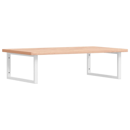 Deska Pod Umyvadlo Nástěnná Ocel A Masivní Bukové Dřevo Hnědá A Bílá