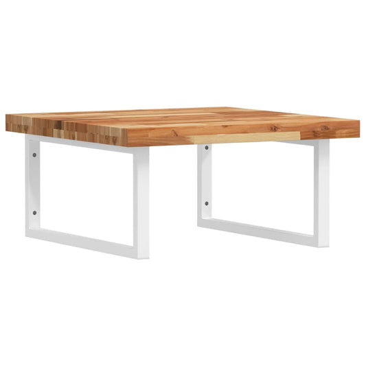 Deska Pod Umyvadlo Nástěnná Ocel A Masivní Akáciové Dřevo Tmavě Hnědá A Bílá