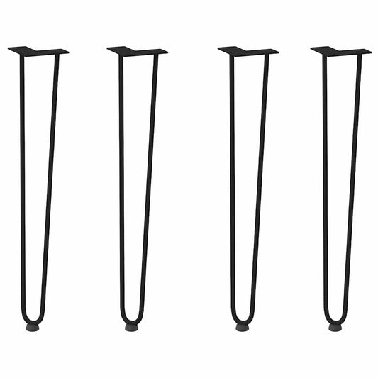 Stolové Nohy Do Vlásenkovými 4 Ks Černé Masivní Oceli Černá