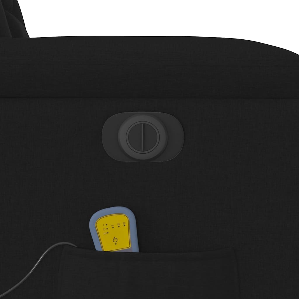 Elektrické Masážní Polohovací Křeslo Černé Textil
