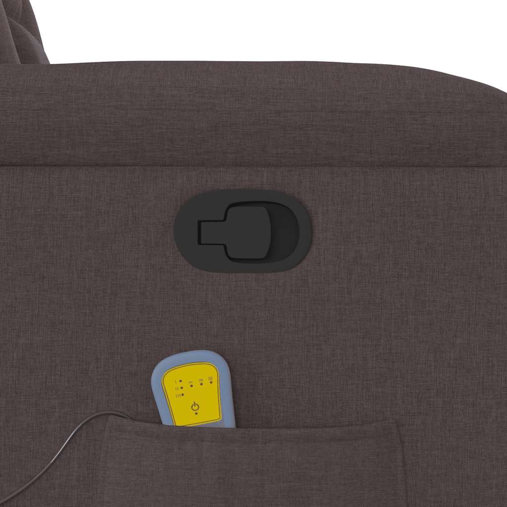 Zvedací Masážní Polohovací Křeslo Tmavě Hnědé Textil