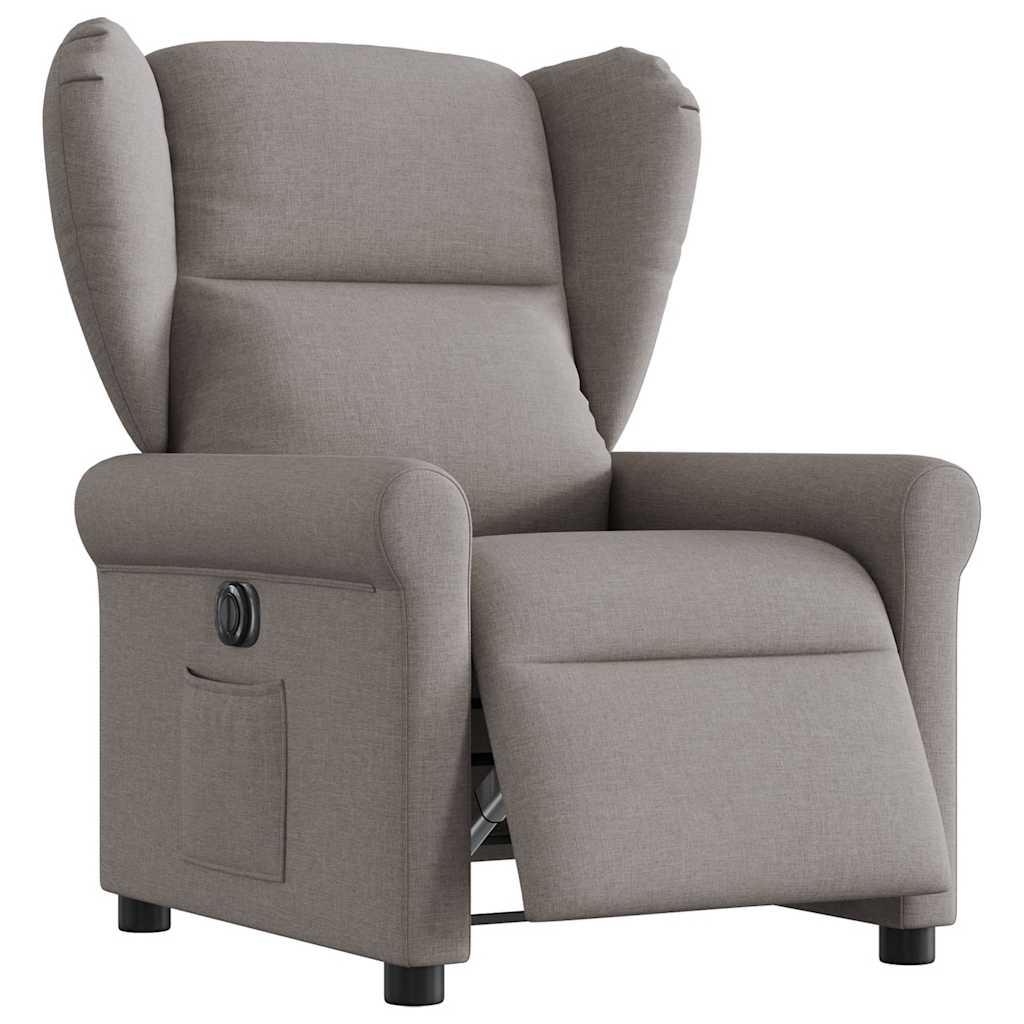Masážní Polohovací Křeslo Textil Taupe