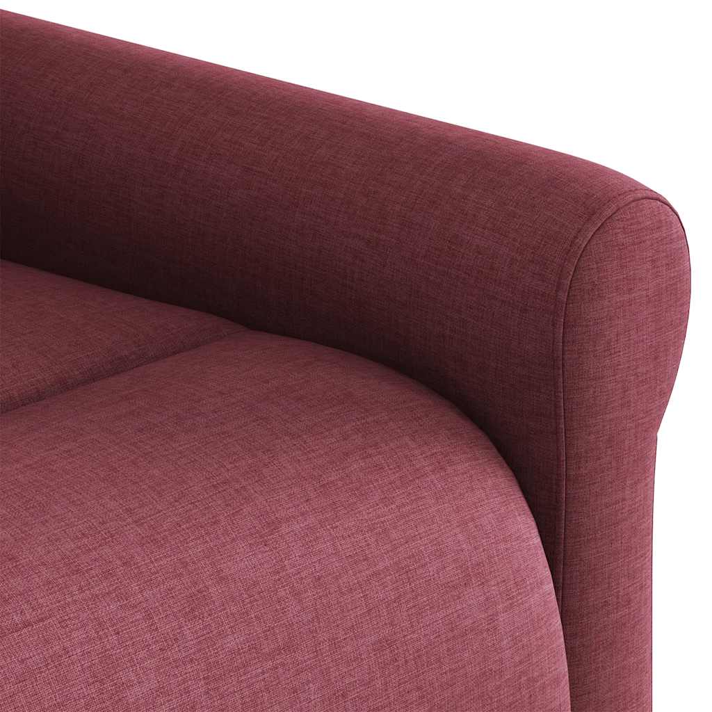 Elektrické Zvedací Masážní Polohovací Křeslo Vínové Textil Vínová Červená