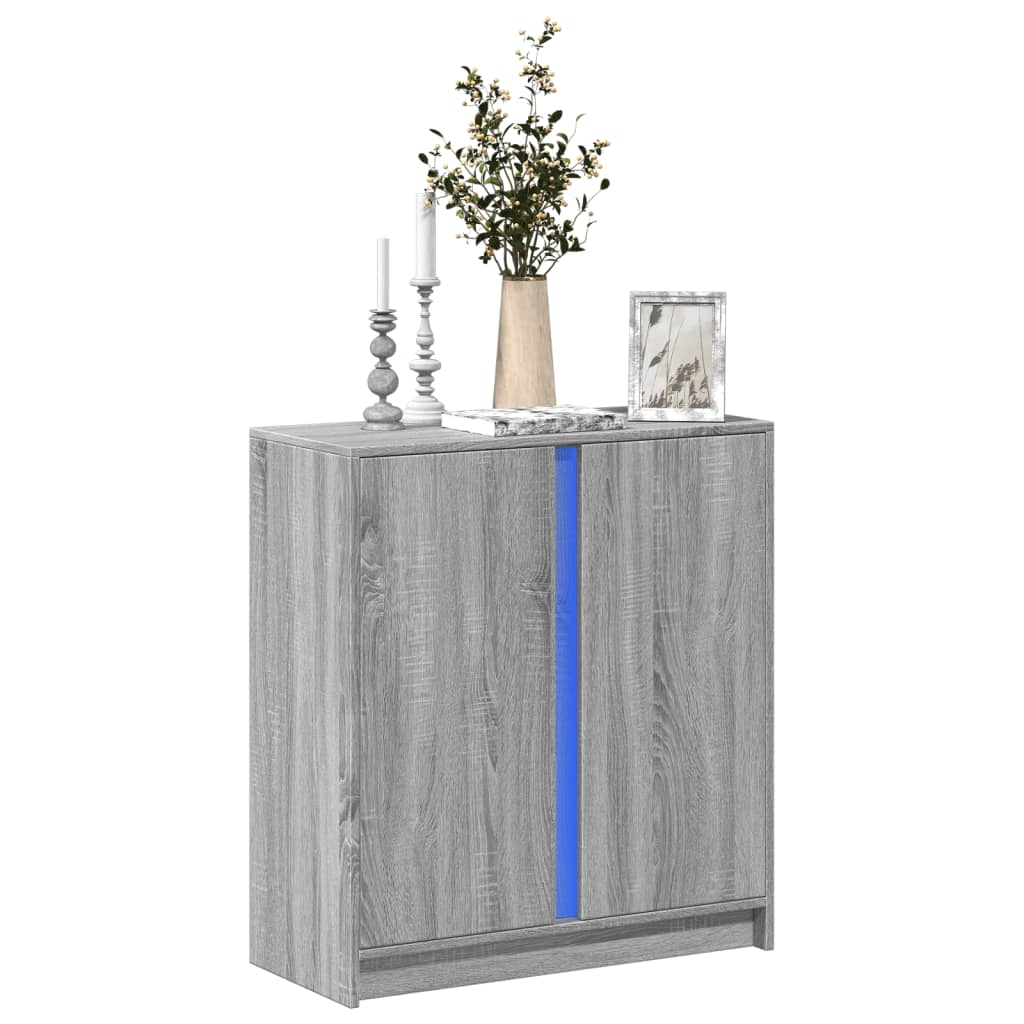 Příborník S Led 77 X 34 X 85 Cm Kompozitní Dřevo