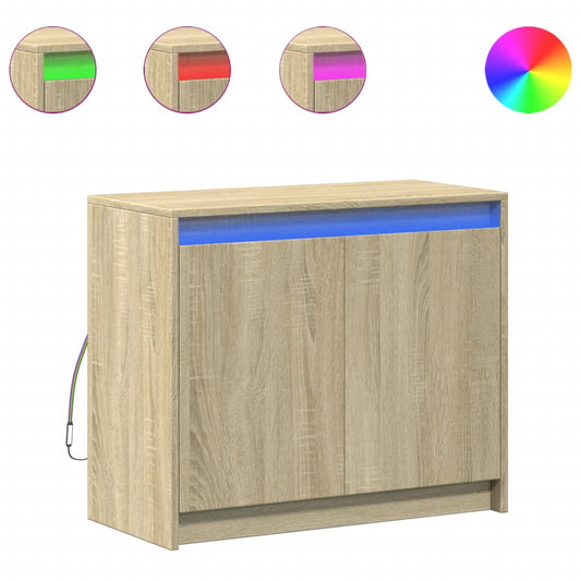 Příborník Led 72 X 34 X 61 Cm Kompozitní Dřevo