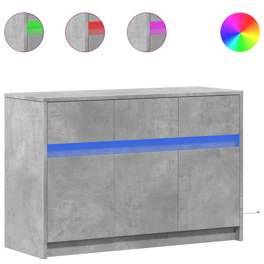 Tv Skříňka S Led Betonově Šedá 91 X 34 X 61 Cm Kompozitní Dřevo