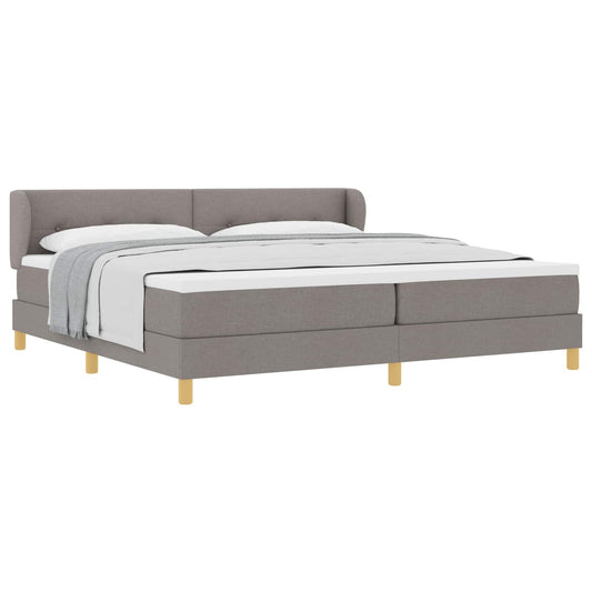 Postel S Boxspringem S Čelo Taupe 200 X 200 Cm Textil