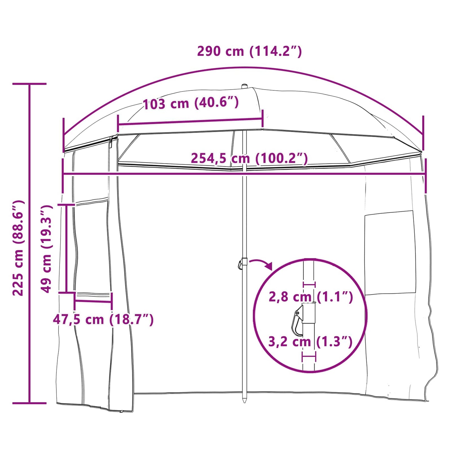 Rybářský Deštník Žlutá Armádní 300 X 240 Cm Oxford Polyester