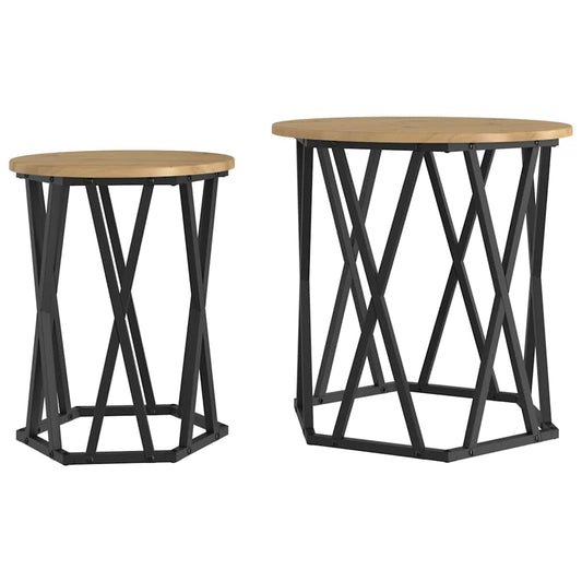 Konferenční Stolek 2 Pcs Artisanový Dub 50 X 50 X 50 Cm