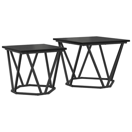 Sada Odkládacích Stolků 2 Pcs Černý Dub 50 X 50 X 40 Cm