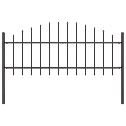 Zahradní Plot Woerden 170 X 115 Cm Práškově Lakovaná Ocel Šedá