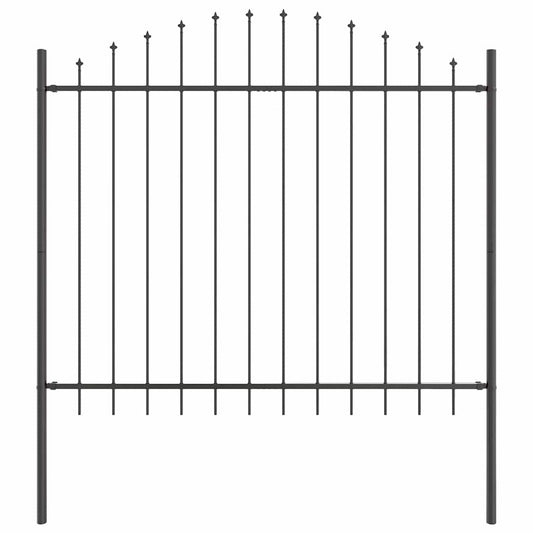Zahradní Plot Woerden 170 X 190 Cm Práškově Lakovaná Ocel Šedá