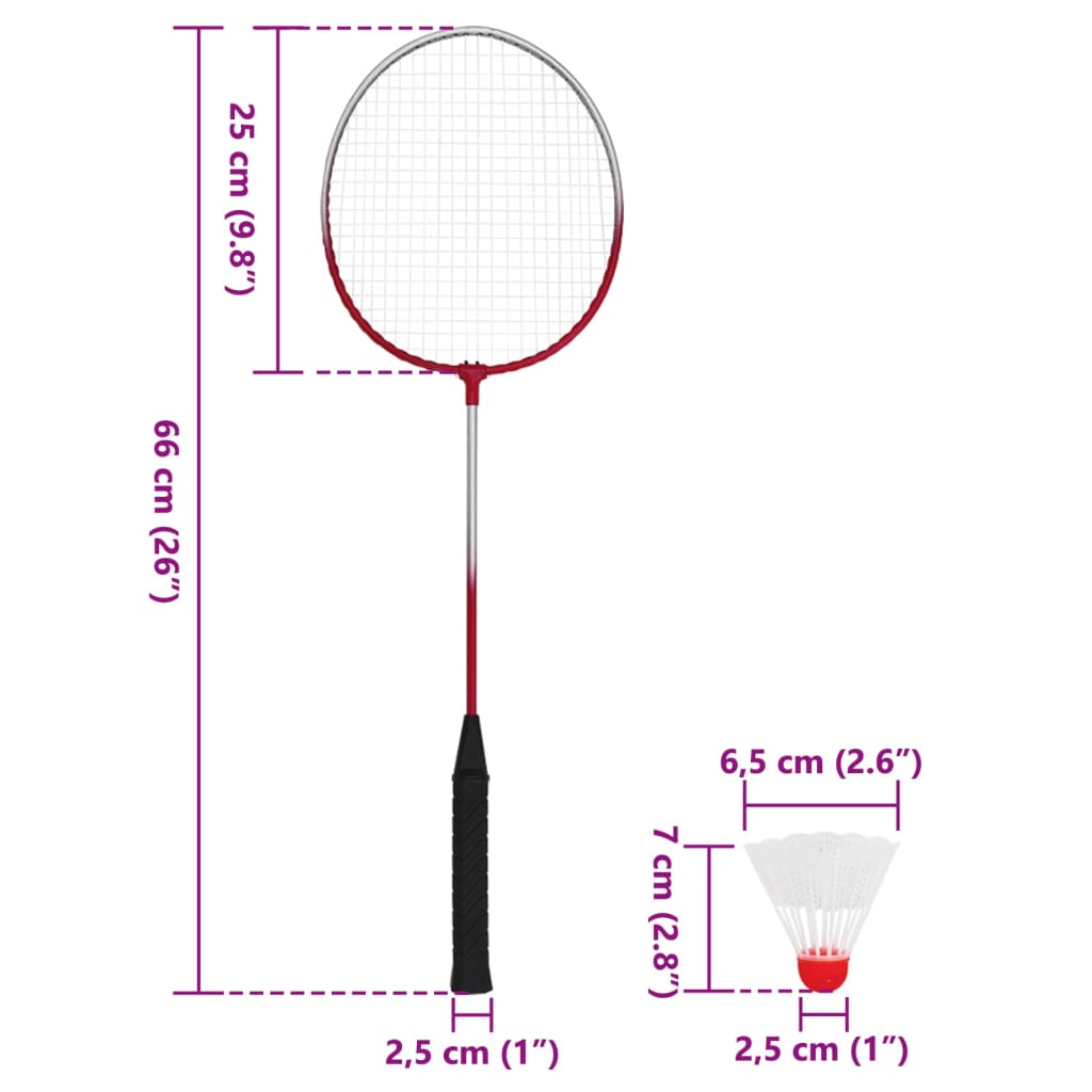 Badmintonová Sada Se 4 Raketami A Sítí 620 X 151 Cm