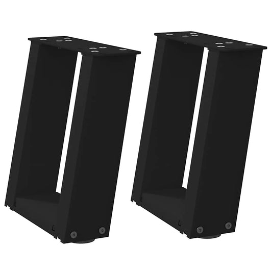Nohy Konferenčního Stolku Ve Tvaru U, 2 Ks, Černé, , Ocel