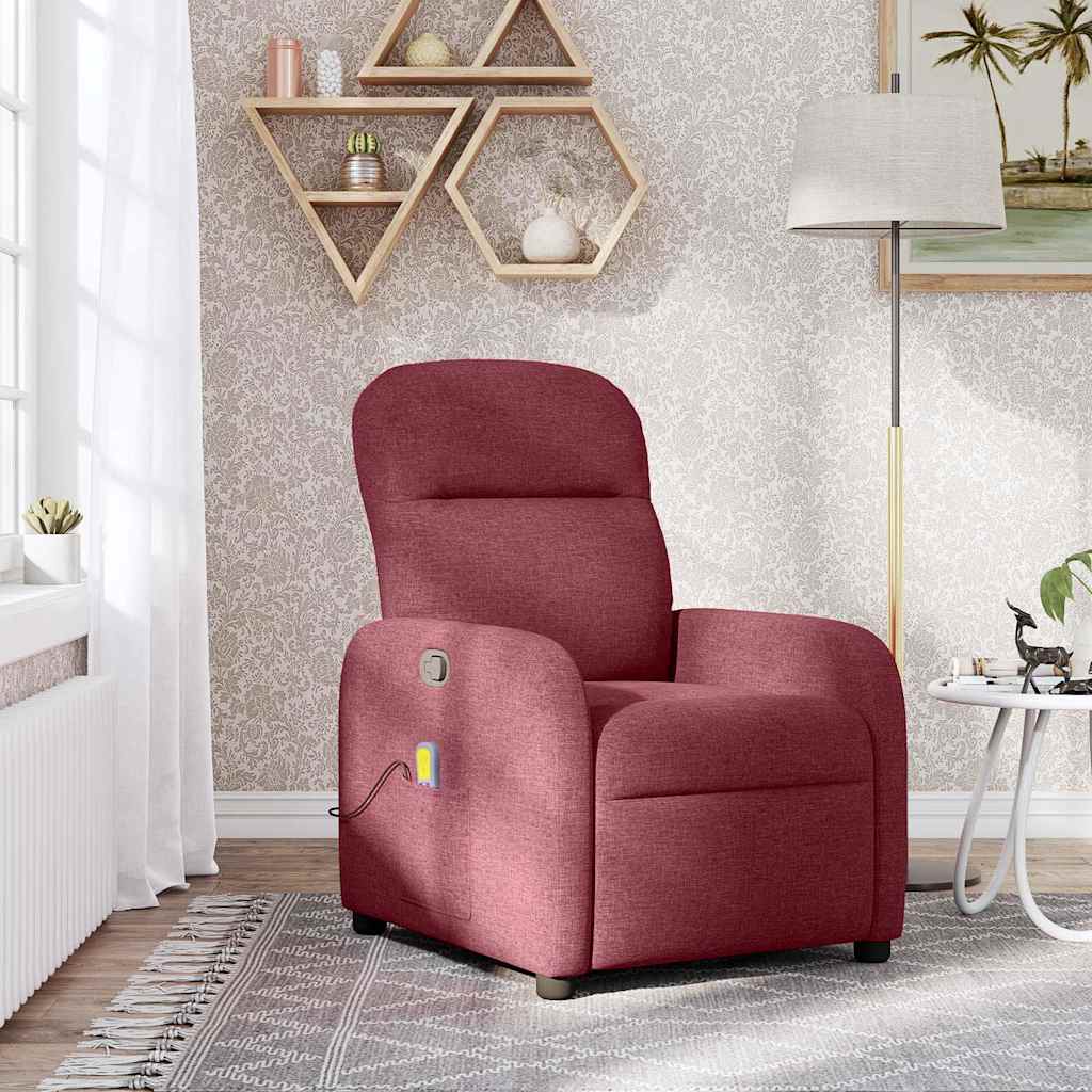 Polohovací Křeslo Vínové Textil Vínová Červená