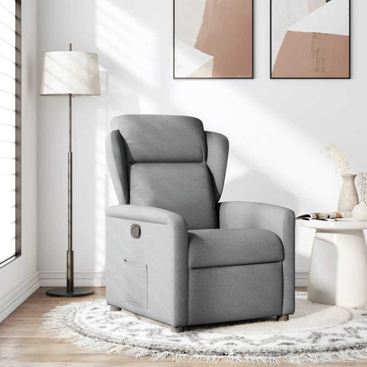 Polohovací Křeslo Světle Šedé Textil Světle Šedá