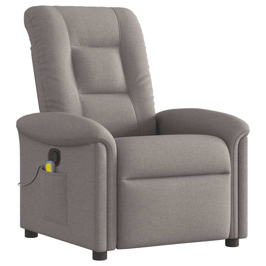 Masážní Polohovací Křeslo Textil Taupe