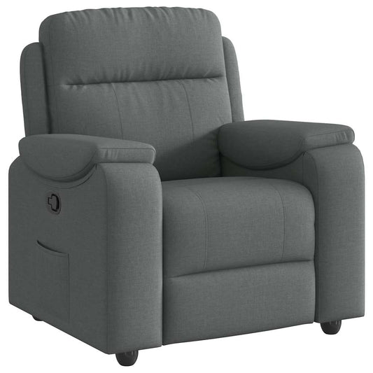 Polohovací Křeslo Tmavě Šedé Textil Tmavě Šedá