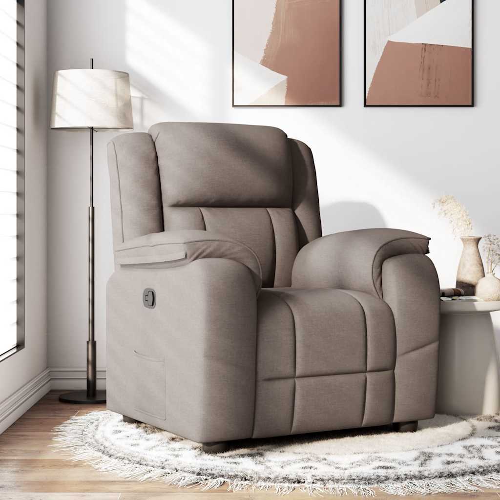Masážní Polohovací Křeslo Textil Taupe