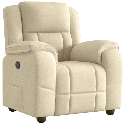 Polohovací Křeslo Krémové Textil