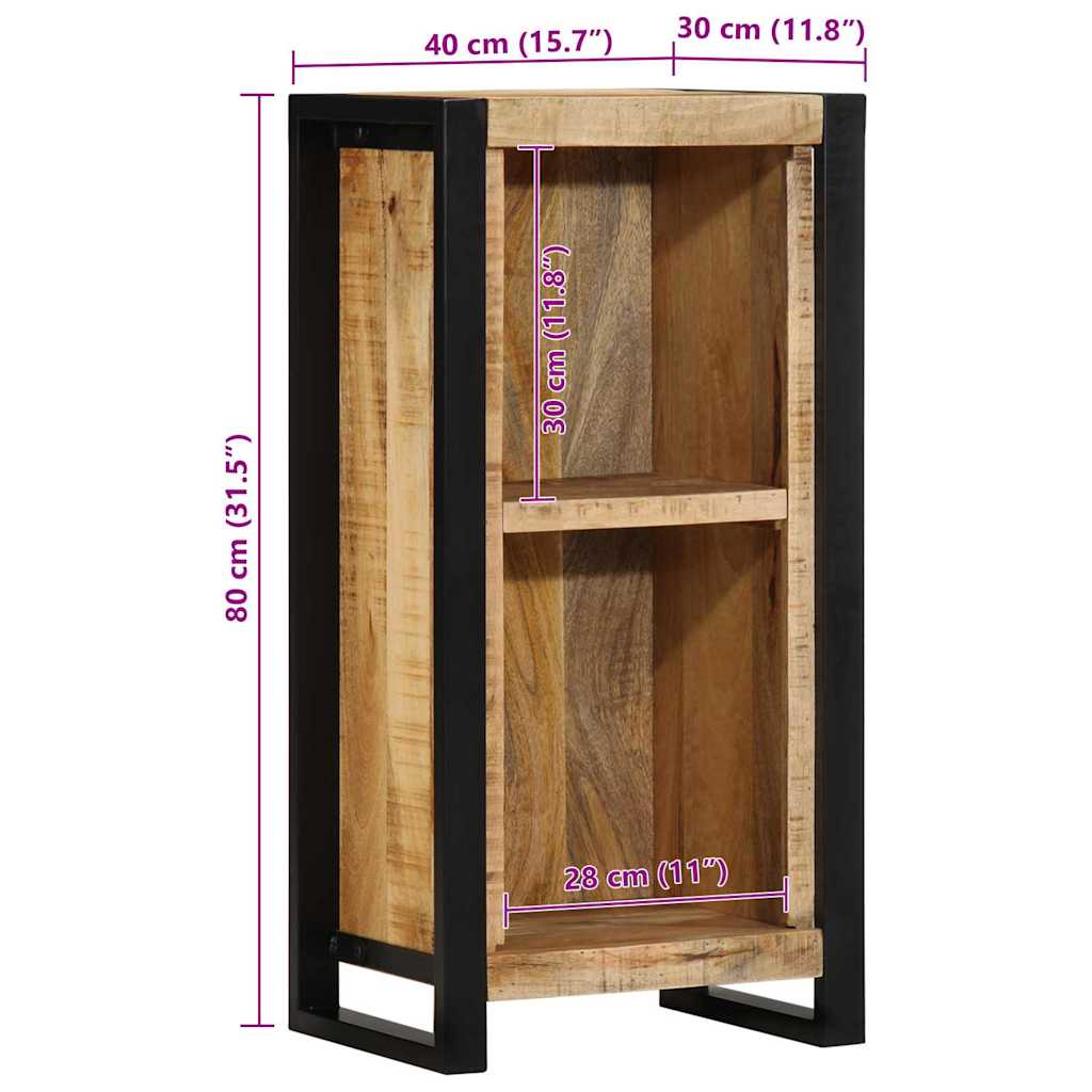 Noční Skříňka Hnědá 40 X 30 X 80 Cm Masivní Magnovníkové Dřevo