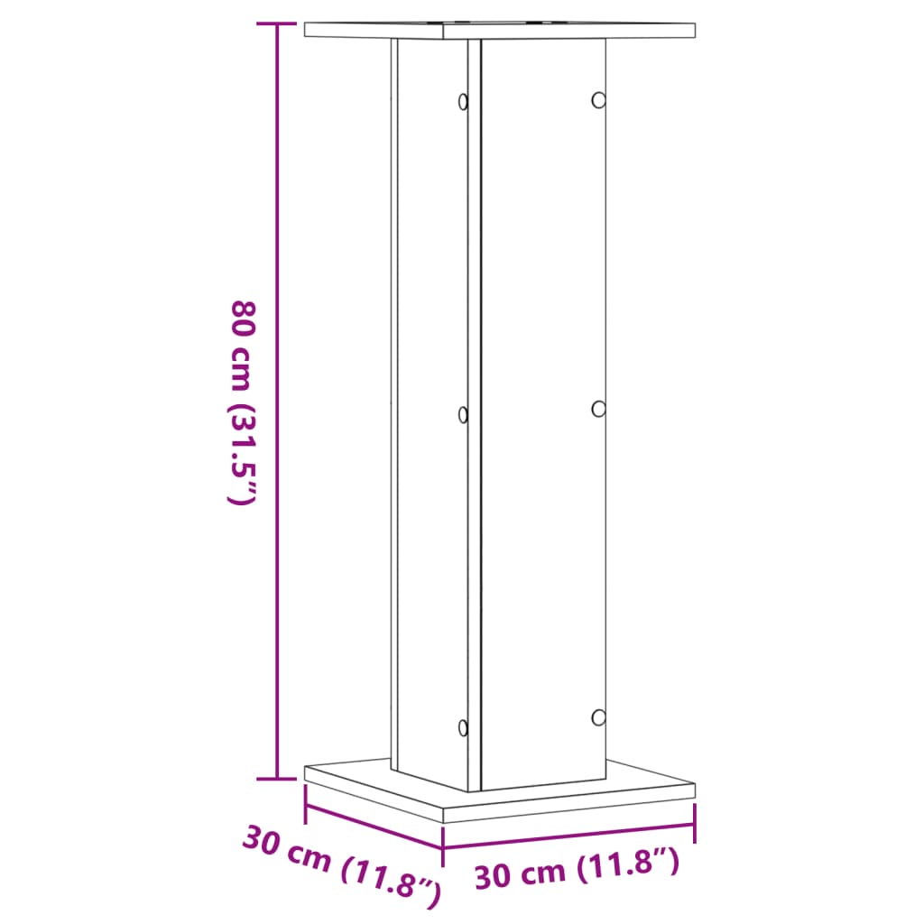 Stojany Na Rostliny 2 Ks Dub Sonoma 30 X 30 X 80 Cm Kompozit
