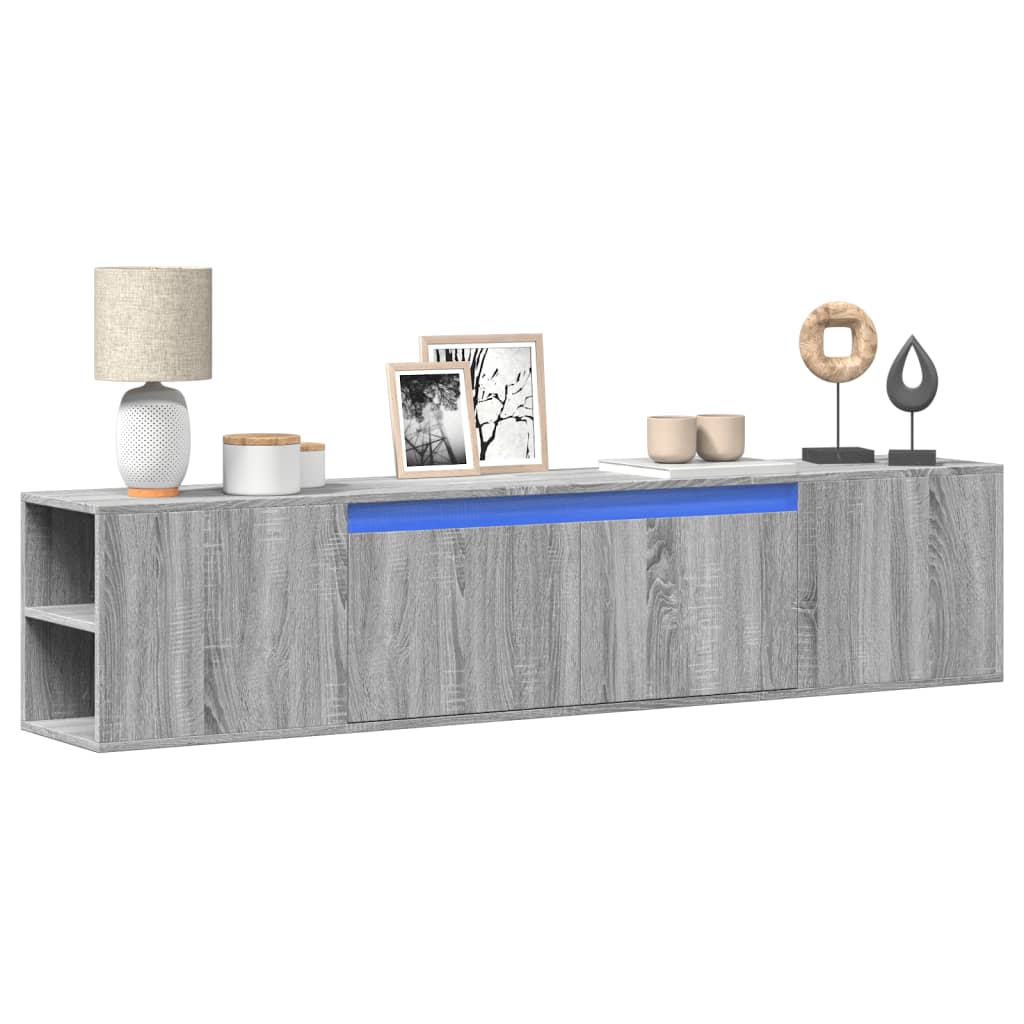 Nástěnná Tv Skříňka S Led Osvětlením 135X31X39,5 Cm