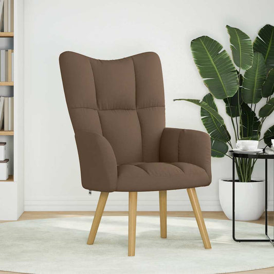 Relaxační Křeslo Hnědé Textil