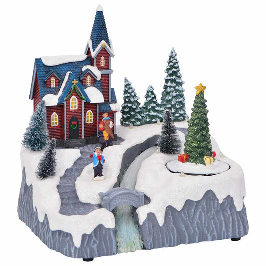 Dekorace Vánoční Vesnice 20,5 X 17 X 21 Cm Plast Vícebarevný