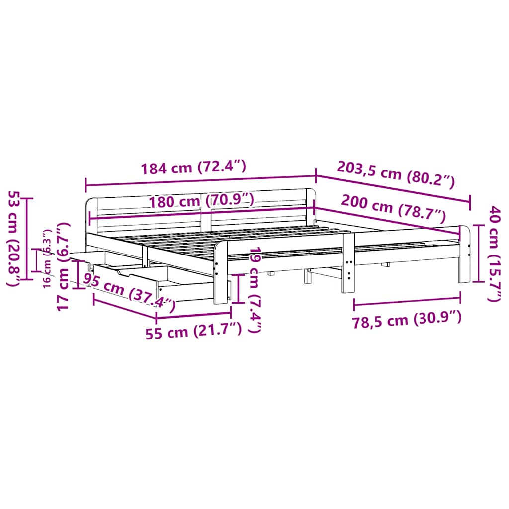 Postel Bez Matrace Masivní Borovice