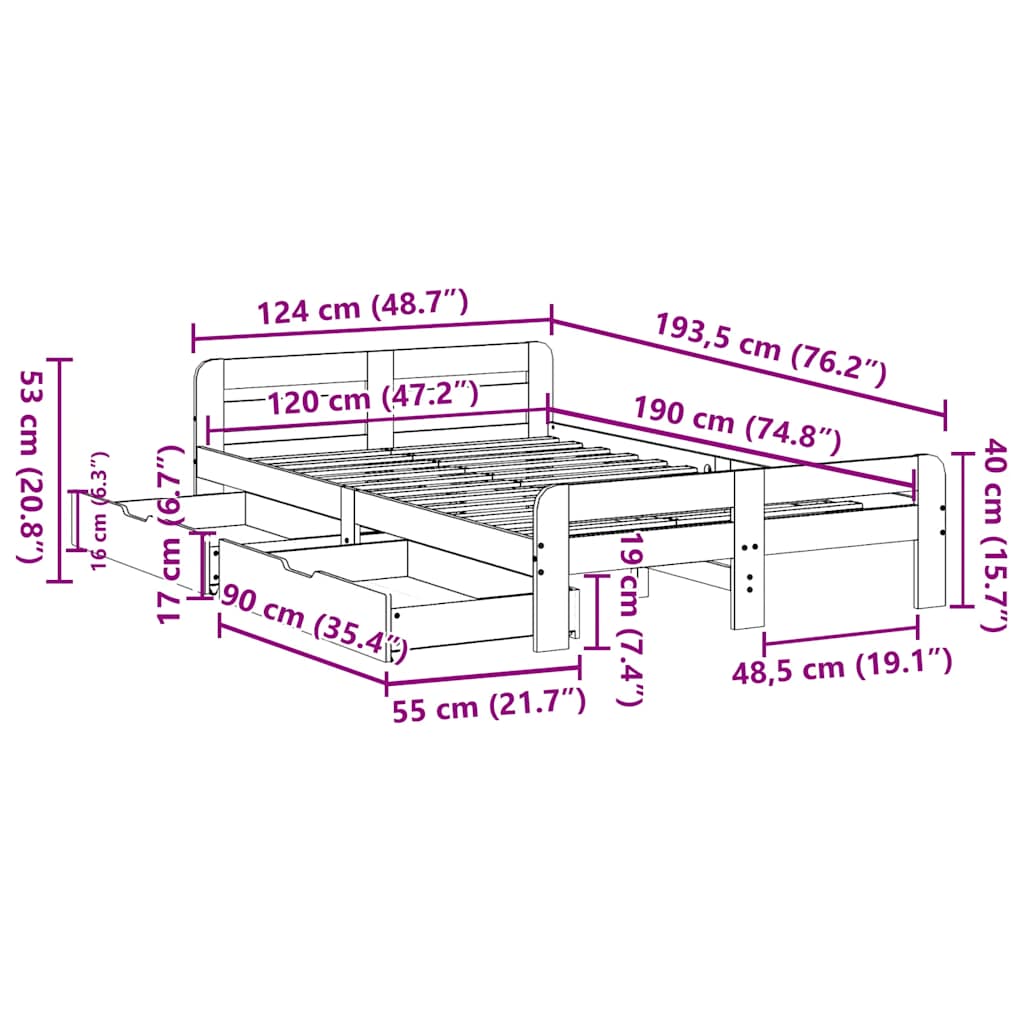 Postel Bez Matrace Masivní Borovice