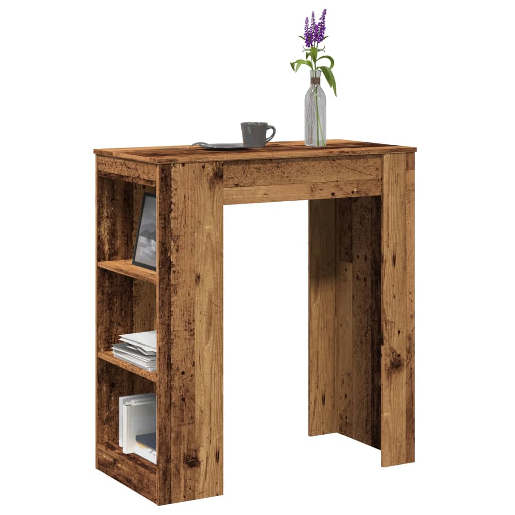 Barový Stůl S Regály Bílý 95 X 47 X 103,5 Cm Kompozitní Dřevo