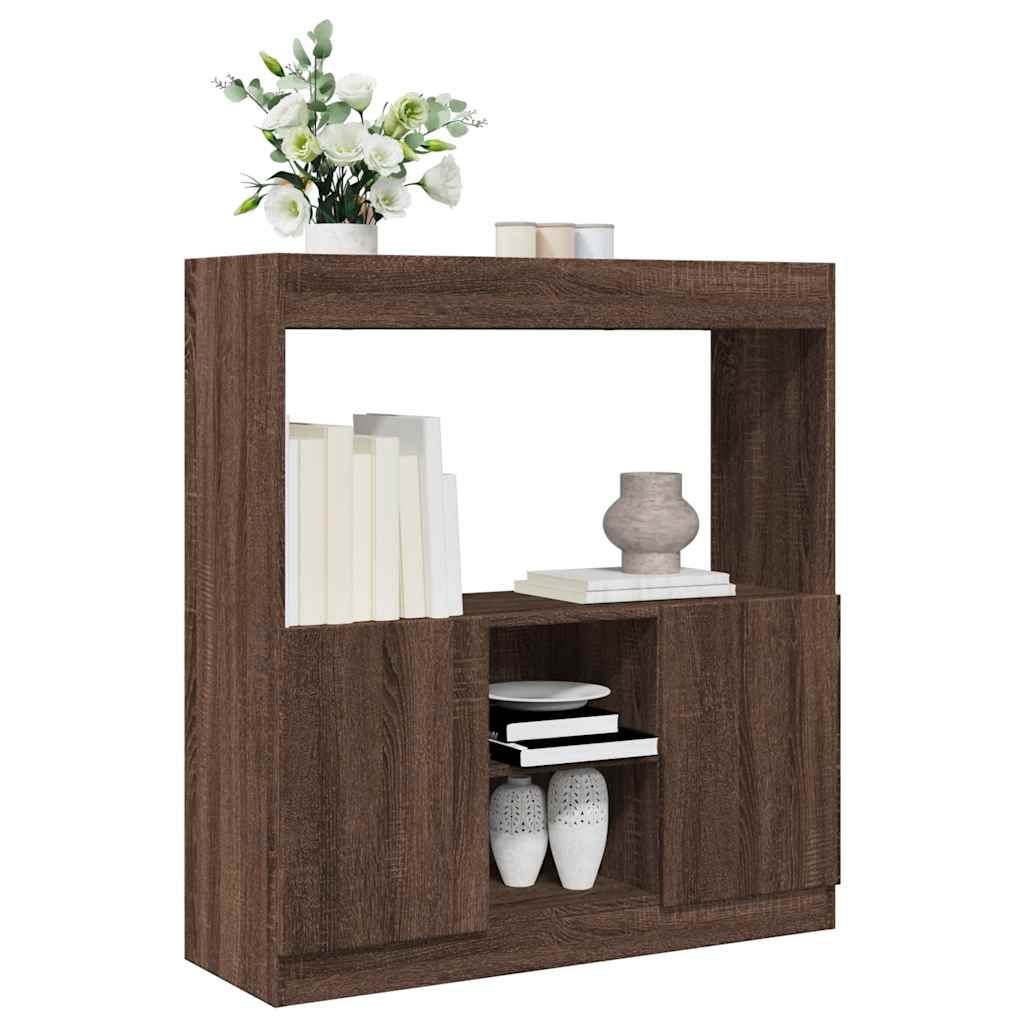Skříň Highboard 92 X 33 X Kompozitní Dřevo Hnědý Dub