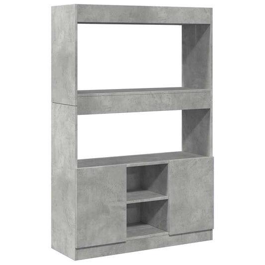 Skříň Highboard Betonově Šedá 92 X 33 X 140 Cm Kompozitní Dřevo