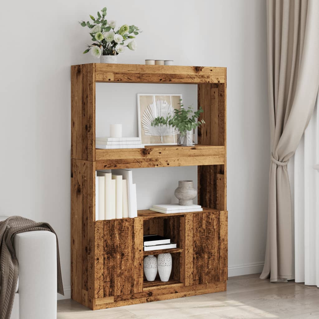 Skříň Highboard Old Wood 63 X 33 X Kompozitní Dřevo Staré Dřevo