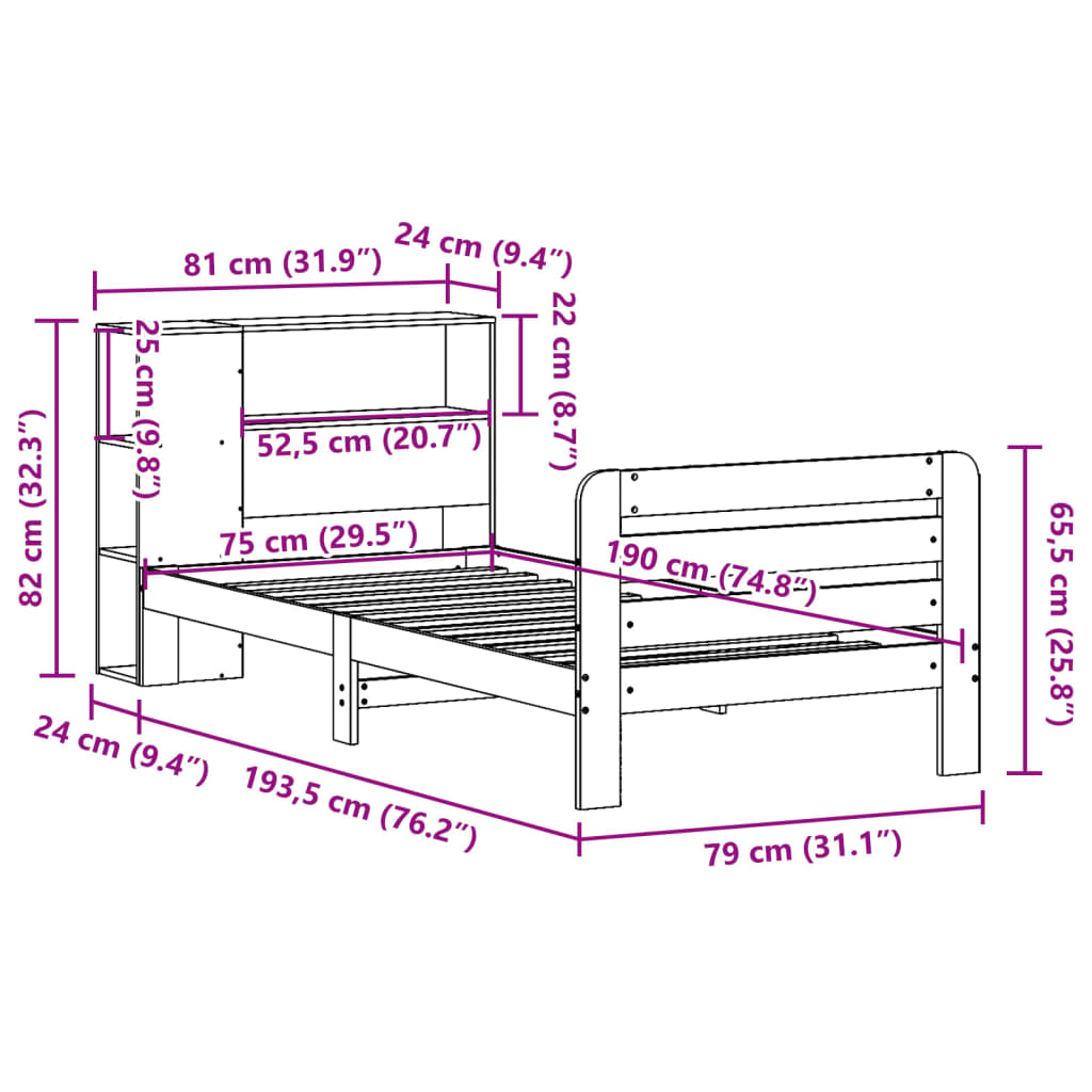 Postel Bez Matrace Masivní Borovice