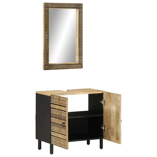 2Dílná Koupelnová Sestava Masivní Mangovníkové Dřevo