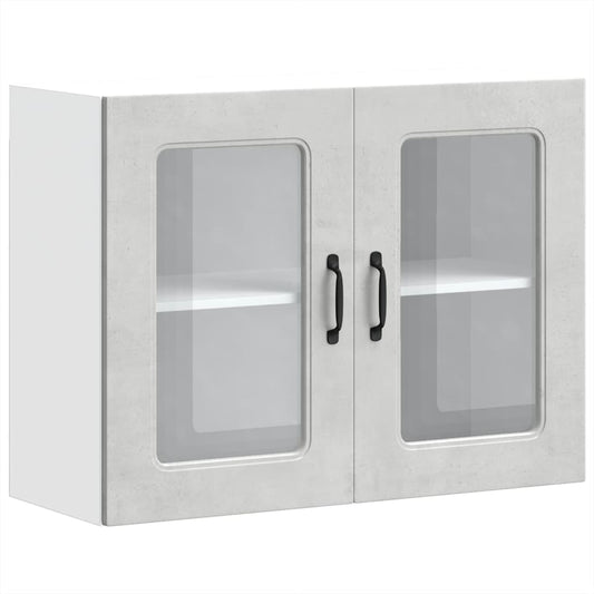 Kuchyňská Nástěnná Skříňka Se Skleněnými Dvířky Kalmar Kompozit Betonová Šedá