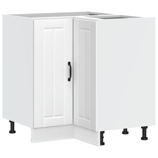 Kuchyňská Rohová Spodní Skříňka "Lucca" Bílý Kompozitní Dřevo Bílá