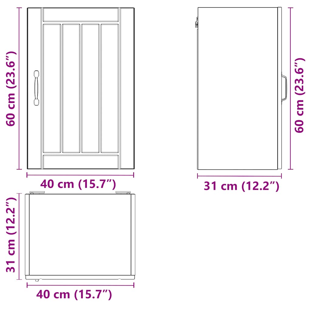 Kuchyňská Nástěnná Skříňka "Lucca" Betonově Šedá Kompozit Betonová Šedá