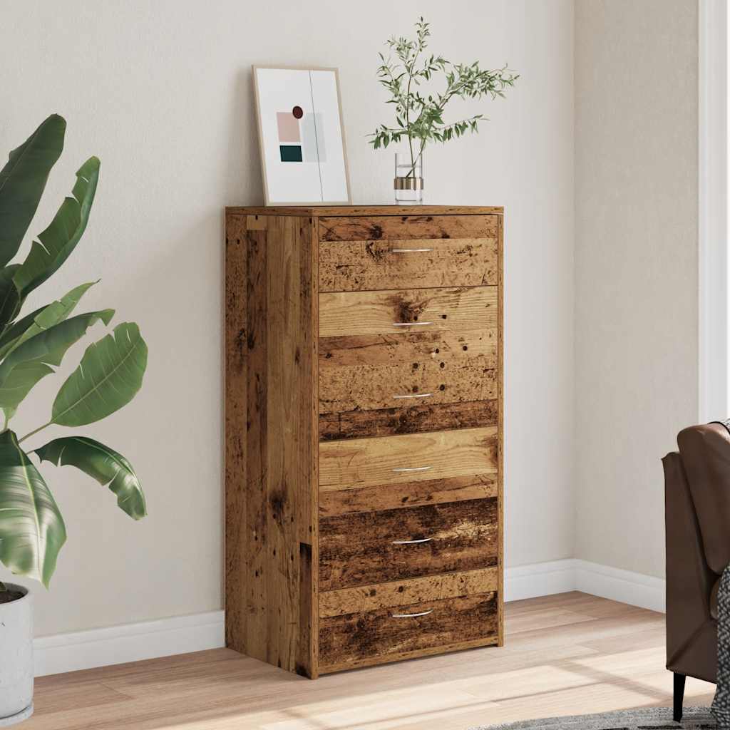 Příborník Se 6 Zásuvkami Sonoma Dub 50 X 34 X 96 Cm Kompozit