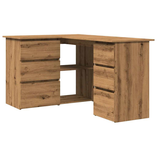 Rohový Psací Stůl Dub Artisan 145X100X76 Cm Kompozitní Dřevo