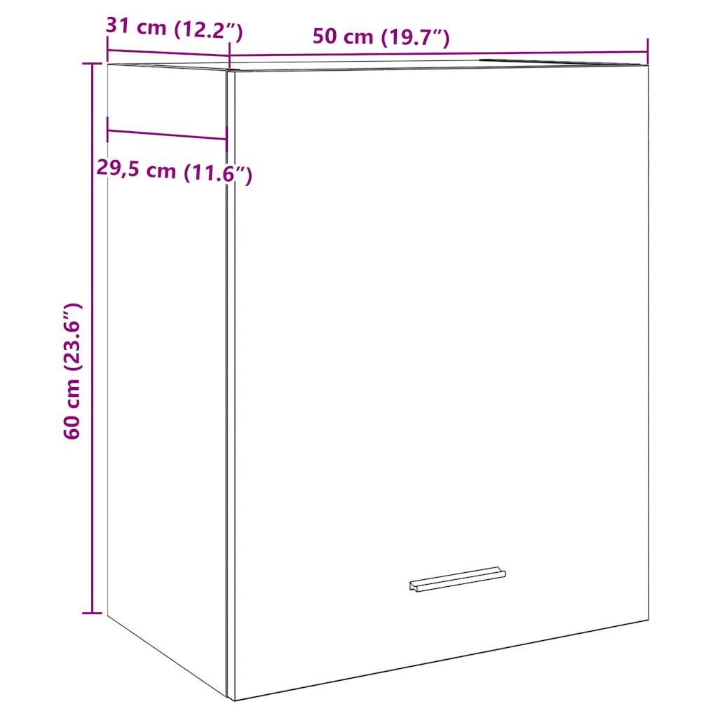 Závěsná Skříňka Betonově Šedá 50 X 31 X 60 Cm Kompozitní Dřevo Betonová Šedá