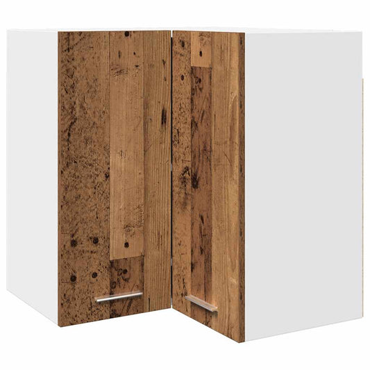 Horní Rohová Skříňka Old Wood 57 X 57 X 60 Cm Kompozitní Dřevo Staré Dřevo